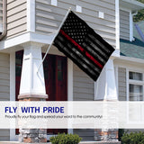 Fly Breeze 4 X 6 Ft Polyester Flag American Flag Firefighter Flag Red Line Flag Double Stitch Banner Garden House Decorations