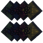 12 pcs 22 X 22 Inch 100% Cotton Bandana Novelty Double Sided Print Paisley Cowboy Party Favor Scarf Headband Handkerchiefs