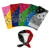 12 Pcs Bandanas Multi-Purpose Bandanas Paisley Cowboy Cotton Headbands 22x22 inch