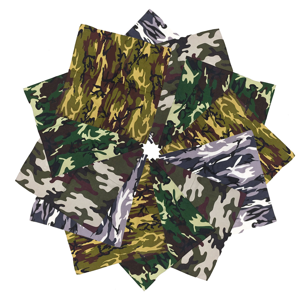 Rothco Classic Sky Blue Camo Bandana - 22" X 22" 100% Cotton Multifunctional Face Cover