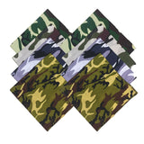 12 Pack Bandanas Cotton Head Scarf Soft Handkerchief Military Camo Paisley Face Neck Cover Headwraps