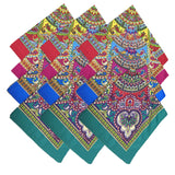 Paisley Cowboy Bandanas 12 Pack 22 Inch Novelty Handkerchief Headbands for Men Women