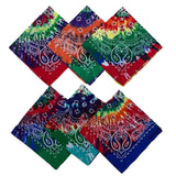 12 pcs Men's Bandana Scarf Stylish Paisley Pocket Squares Tie Dye Cowboy Wraps Headwraps for Hip Hop