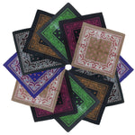 12 Pcs Bandanas Multi-Purpose Bandanas Paisley Cowboy Polyester Headbands 22x22 inch