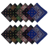 12 Pcs Bandanas Multi-Purpose Bandanas Paisley Cowboy Polyester Headbands 22x22 inch