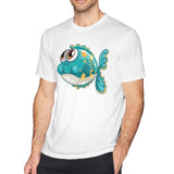 Men's Casual T-shirt Pufferfish Deep Creature Under Sea Comfortable O-Neck Short Sleeves Tees