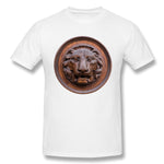 Mens Novelty T-Shirt Lion Head Antiquity Sculpture Art Isolate Comfortable O-Neck Short Sleeves Blouse Tops