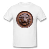 Mens Novelty T-Shirt Lion Head Antiquity Sculpture Art Isolate Comfortable O-Neck Short Sleeves Blouse Tops