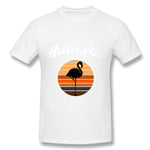 Men's Casual T-shirt Funny Happy Halloween Beautiful Flamingo Comfortable Round Neck Short Sleeves Blouse Tops