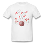 Men's Casual T-shirt Ten Pin Bowling Cool O-Neck Short Sleeves Tees