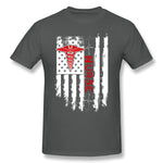 Men's Graphic T Shirt Nurse American Flag For Dark Breathable O-Neck Short Sleeves Tees