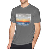 Cotton T Shirt for Men Oceans Sea Sunset Comfortable Round Neck Short Sleeves Blouse Tops