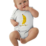 Toddler Climbing Bodysuit Banana Skater Colors Print Graphic Unisex Babys Short Sleeves Climbing T-Shirt