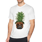 Men's Casual T-shirt Pineapple Pug Comfy Crew Neck Short Sleeves Tee