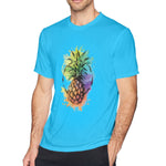 Men's Graphic T Shirt Watercolor Pineapple Breathable Crew Neck Short Sleeves Tees