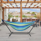 9ft Steel Pipe Hammock Set with Space Saving Steel Stand for Backyard Patio Indoor Outdoor