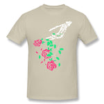 Men's Casual T-shirt Skull Roses Comfortable O-Neck Short Sleeves Tees