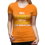 Womens Graphic T-Shirt Farmer Farmer Farm Farm Harvest Farm Gift Soft O-Neck Short Sleeve Shirts