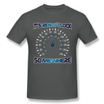 Men's Casual T-shirt Its Ride Oclock Somewhere Comfortable Crew Neck Short Sleeves Tees