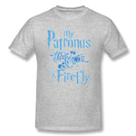 Cotton T Shirt for Men My Patronus Is A Firefly Breathable O-Neck Short Sleeves Tee