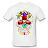 Men's Graphic T Shirt Mexican Sugar Skull Day Dead Breathable Round Neck Short Sleeves Tee