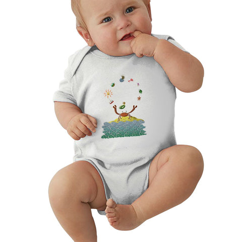 Toddler Climbing Bodysuit The Juggler Crab Cool Graphic Unisex Baby Short Sleeves Playsuit