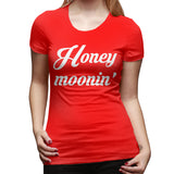 Women’s Cotton T Shirt Honey Moonin Honeymoon Wedding Gift Sexy Crew Neck Short Sleeve Shirts