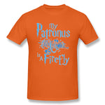 Cotton T Shirt for Men My Patronus Is A Firefly Breathable O-Neck Short Sleeves Tee