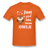 Men's Graphic T Shirt Only A Girl Who Loves Owls Bird Gift Breathable Round Neck Short Sleeves Tee