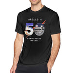 Mens Novelty T-Shirt Astronaut Moon Landing 50th Comfy Crew Neck Short Sleeves Blouse Tops