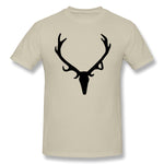 Cotton T Shirt for Men Antlers Style Crew Neck Short Sleeves Blouse Tops