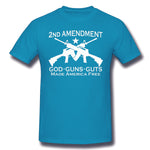 Mens Novelty T-Shirt God Guns Guts Made America Cool O-Neck Short Sleeves Shirt