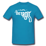 Cotton T Shirt for Men Detroit Smoking Gun Breathable Crew Neck Short Sleeves Shirt