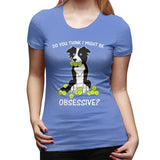 Novelty T Shirt for Women Border Collie Tennis Comfy Round Neck Short Sleeve Shirts