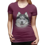 Womens Graphic T-Shirt Siberian Husky Flowy Round Neck Short Sleeve Tops