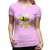 Womens Graphic T-Shirt Hi Honey Soft Crew Neck Short Sleeve Tops