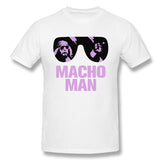 Mens Novelty T-Shirt Macho Man Style Round Neck Short Sleeves Shirt