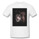 Men's Graphic T Shirt Lion Painting Breathable Crew Neck Short Sleeves Tee