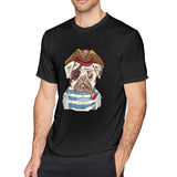 Cotton T Shirt for Men Pug Cute Pirate Dog Comfortable Round Neck Short Sleeves Tee