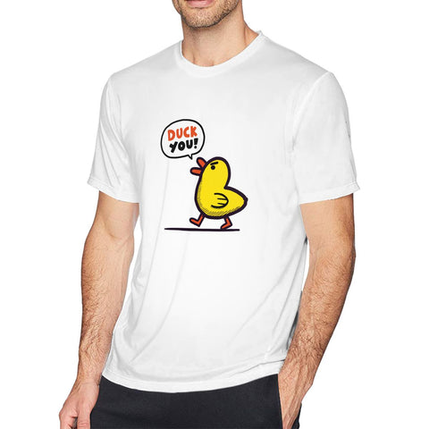 Mens Novelty T-Shirt Duck You! Style O-Neck Short Sleeves Blouse Tops