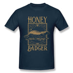 Mens Novelty T-Shirt Honey Badger Style Round Neck Short Sleeves Shirt