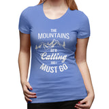 Women's Casual T-shirt The Mountains Are Calling And I Must Go Summer Round Neck Short Sleeve Shirts