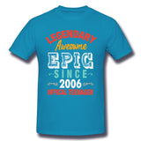 Mens Novelty T-Shirt Legendary Awesome Epic Since 2006 Offical Teenager For Dark Cool O-Neck Short Sleeves Tees