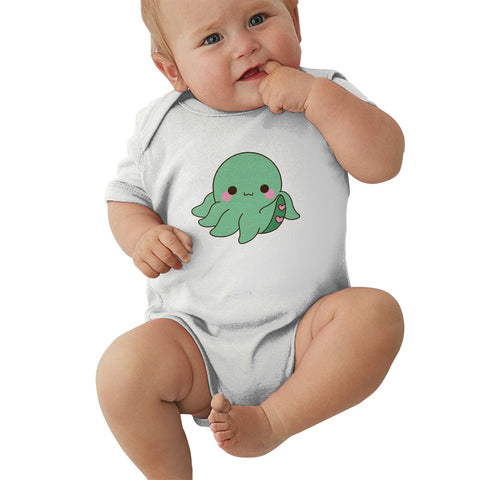 Toddler Climbing Bodysuit Cute Octopus Cool Graphic Baby Boy Girls Short Sleeves Onesies