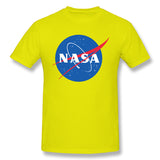 Cotton T Shirt for Men NASA Logo Breathable Crew Neck Short Sleeves Tees