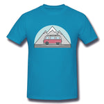 Men's Casual T-shirt Retro Snow Mountain Van Comfortable Crew Neck Short Sleeves Tees