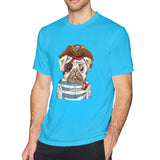 Cotton T Shirt for Men Pug Cute Pirate Dog Comfortable Round Neck Short Sleeves Tee