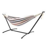 9ft Steel Pipe Hammock Set with Space Saving Steel Stand for Backyard Patio Indoor Outdoor