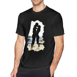 Men's Graphic T Shirt Love Romance Couple Kissing Seaside Comfy Crew Neck Short Sleeves Blouse Tops