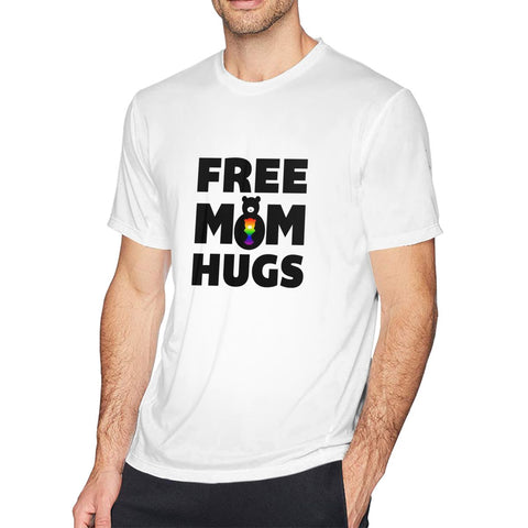 Men's Graphic T Shirt Free Mom Hugs Comfy Crew Neck Short Sleeves Shirt